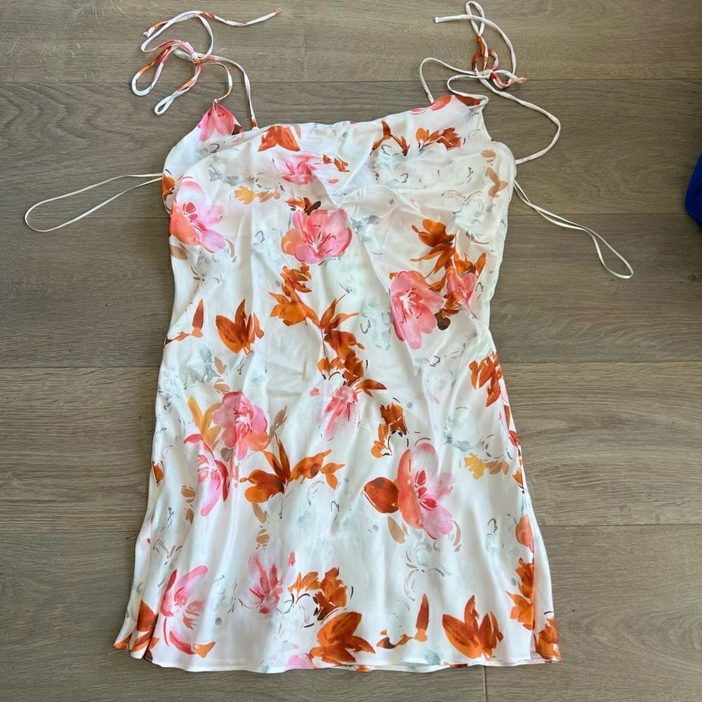 Zara Women's Floral Print Spaghetti Strap Dress Size Large